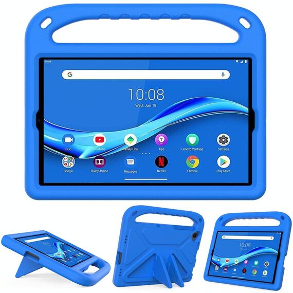 Per Lenovo TAB M10 FHD PLUS TB-X606F / TB-X606M Maniglia Portable EVA Cassa protettiva antiurto con porta triangolo (blu)