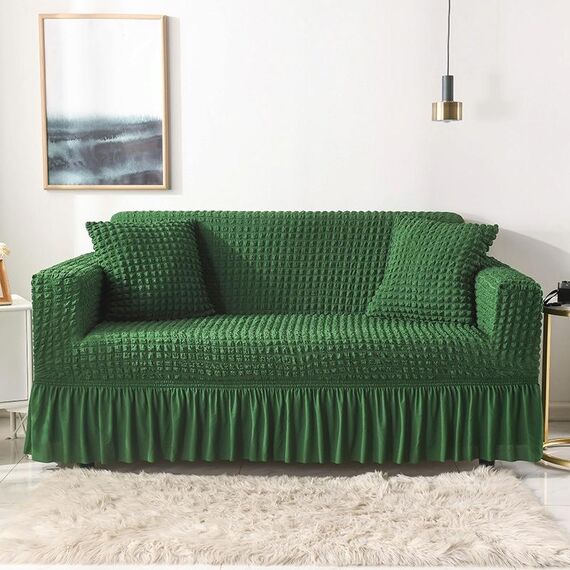 Soggiorno Stretch Copertura completa Gonna in stile Stile Cover, Dimensioni: DUBURE M 145-185CM (Green di lusso a un colore)