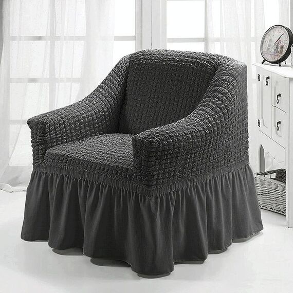 Four Seasons Universal Elastic Coverage Gonna Style Style Sofà Cover, Dimensioni: single s 90-140cm (grigio scuro a un colore)