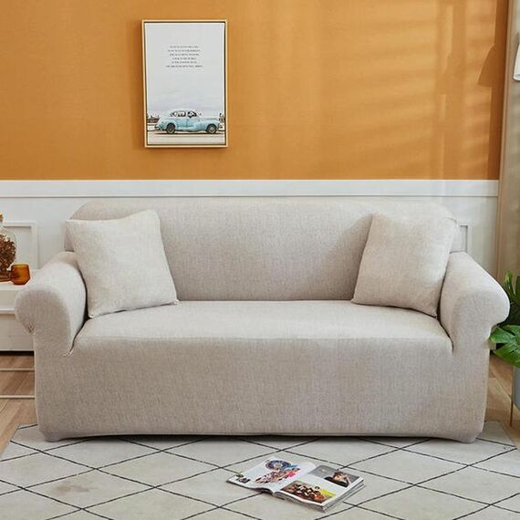 Doppio sedile Soggiorno Four Seasons Elastic Copertura completa Cover antiscivolo Cover, Dimensioni: 145 x 185 cm (cenere della canapa)