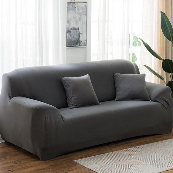 Four Seasons Solid Color Cover Elastico Pieno Copertura antiscivolo Cover (grigio)