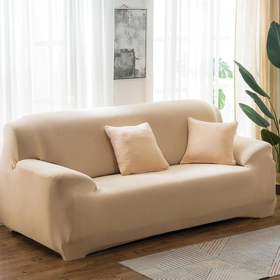 Four Seasons Solid Color Elastic Foull Coverage Cover antiscivolo Cover (beige)
