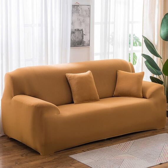Four Seasons Solid Color Cover Elastico Pieno Copertura antiscivolo Cover (Cammello)