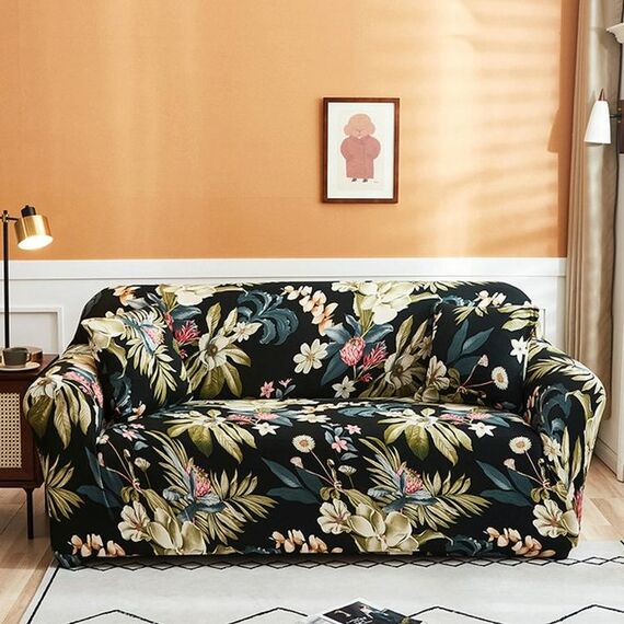Copertura del divano antiscivolo elastico a doppia copertura elastica (orchidea)