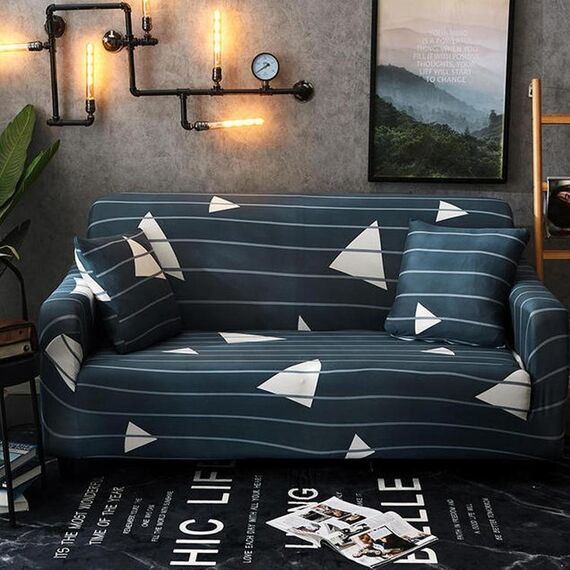 Double Seat Four Seasons Printing Full Coverage Elastic Non-slip Sofa Cover(Quiet)
