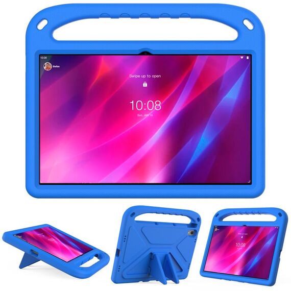 Per Lenovo Tab P11 TB-J606F / TAB P11 PLUS TB-J607F Maniglia portatile EVA antiurto antiurto anti-caduta protettiva con supporto triangolo (blu)