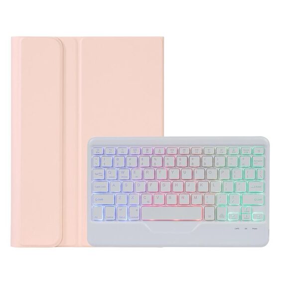 A0N5BS Ultra-sottile retroilluminazione TRI-Color Ambientazione esterna TPU Tastiera Bluetooth Tastiera Tablet Case con supporto per Xiaomi Pad 5/5 Pro (rosa)