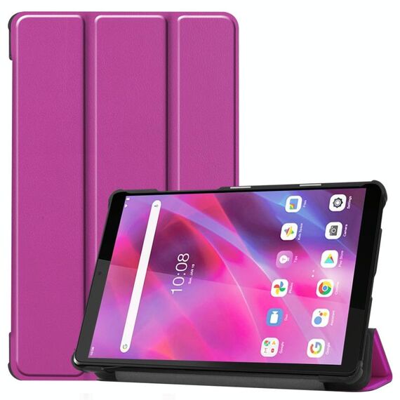 Per Lenovo Tab M8 3rd Gen Struttura custer Custodia in pelle flip orizzontale con supporto a tre pieghevoli (viola)