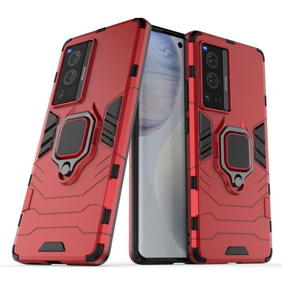 Per vivo X70 Pro Aurtimore antiurto + custodia protettiva TPU con supporto ad anello magnetico (rosso)