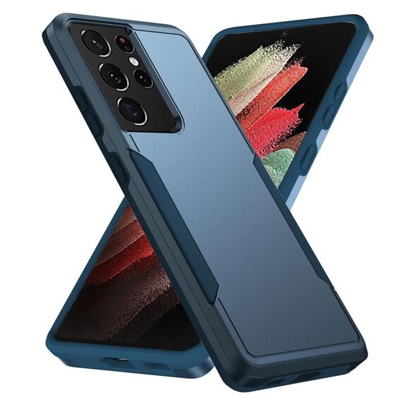 Per Samsung Galay S21 Ultra 5G Pioneer Armor Heavy Duty PC + Custodia antiurto TPU (blu)