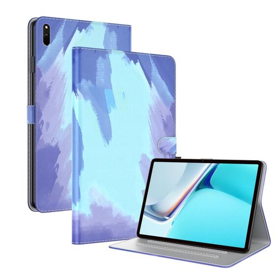 Per Huawei Matepad 11 (2021) Tensione acquerello motivo acquerello Sensazione di pelle MAGNETIC Horizontal flip custodia in pelle PU con supporto (blu)
