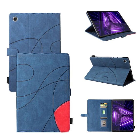 Per Lenovo TAB M10 PLUS TB-X606 10.3 pollici giuntura a doppia giunzione orizzontale flip custodia in pelle PU con titolare e slot per schede e slot per slot e sleep / wake-up funzione (blu)