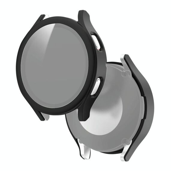 Per Samsung Galaxy Watch4 44mm PC smerigliato + custodia protettiva integrata in vetro temperato (nero)