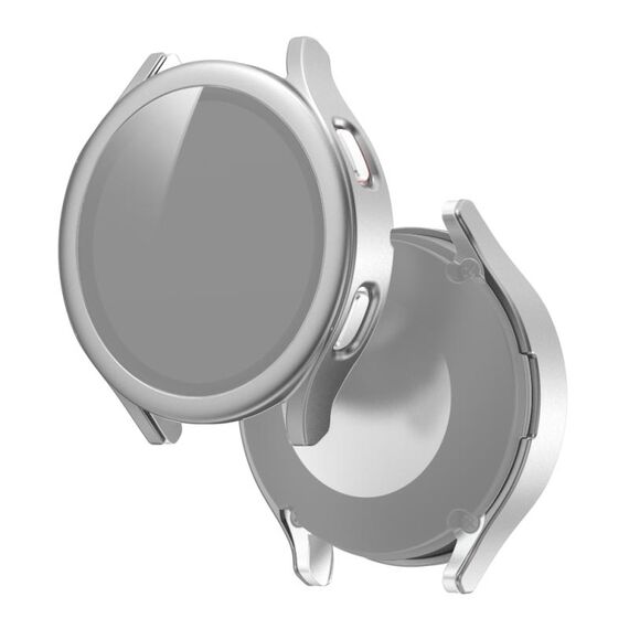 Per Samsung Galaxy Watch4 44mm PC smerigliato + custodia protettiva integrata in vetro temperato (argento)