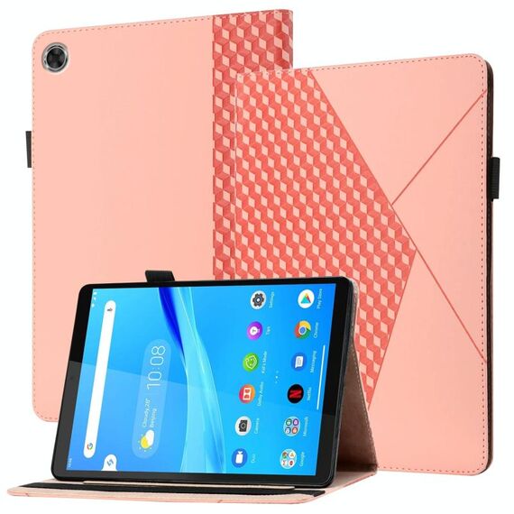 Per Lenovo Tab M8 HD 8505x Rhombus Skin Sent'anni a flip orizzontale Tablet Caso in pelle con slot e supporto per carte (oro rosa)