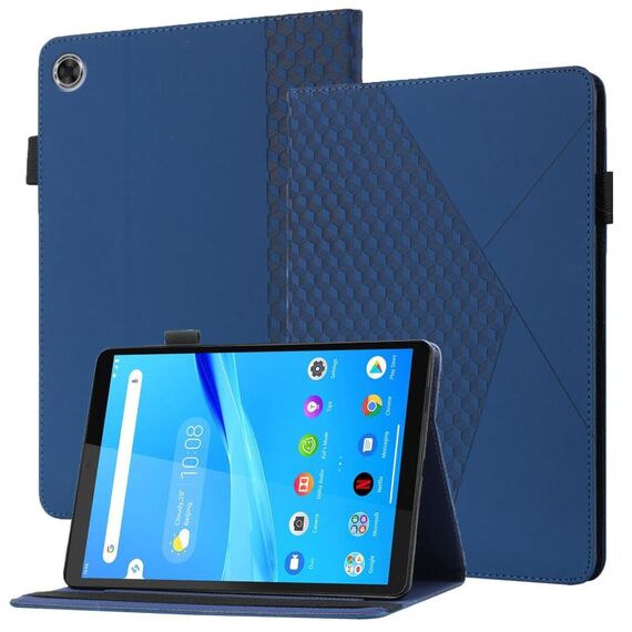 Per Lenovo TAB M8 HD 8505x Rhombus Skin Sent'annalinatura della tavoletta di flip orizzontale in pelle con slot e supporto per carte (blu)