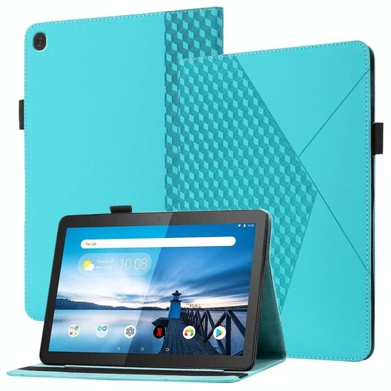 Per Lenovo Tab M10 TB-X505F / X605F Rhombus Skinsel Sent'anni a flip in pelle orizzontale in pelle con slot e supporto per carte (lago blu)