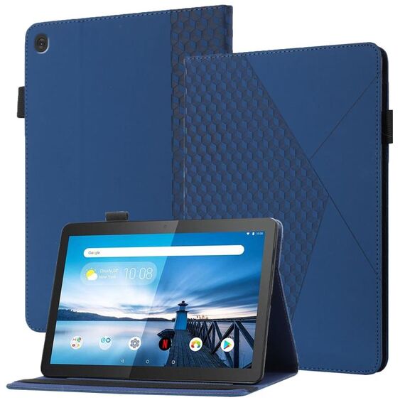 Per Lenovo Tab M10 TB-X505F / X605F Rhombus Skinsel Feel custodia orizzontale flip tablet in pelle con slot e supporto per carte (blu)