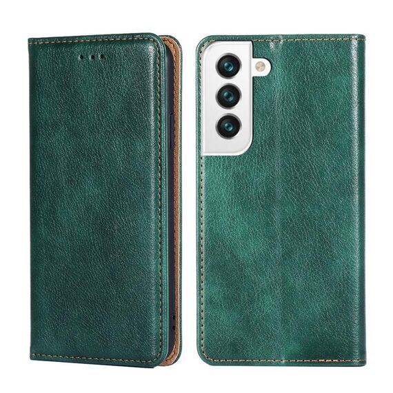 Per SAMAUNG GALAXY S22 + 5G Colore Pure Color MAGNETIC Custodia in pelle orizzontale con supporto e carta Slot & Portafoglio (verde)