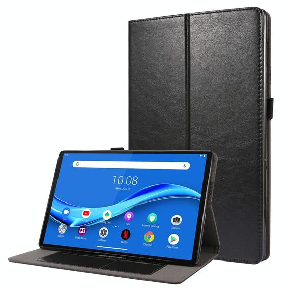 PerOPPORealmePad10.4Custodia in PelleCrazy HorseTextureTabletcon il supporto2-pieghevoleeslot per schede(nero)