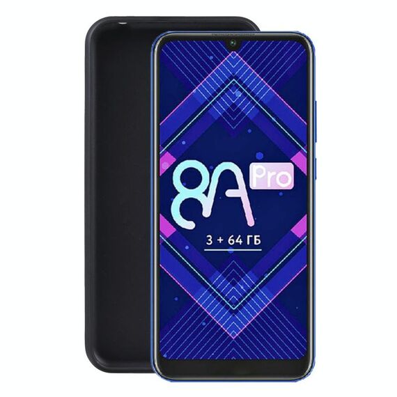 Cassa del telefono TPU per Huawei Honor 8a Pro (Black Black)