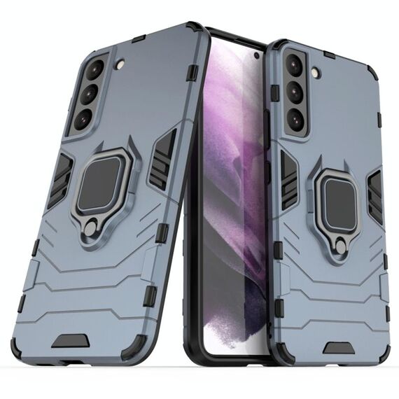 Per Samsung Galaxy S22 + 5G PC + TPU Cassa del telefono protettiva antiurto con supporto ad anello magnetico (blu navy)