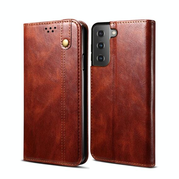 Per Samsung Galaxy S22 5G Semplice cera Crazy Horse Texture orizzontale flip custodia in pelle con slot per schede e supporto (marrone)