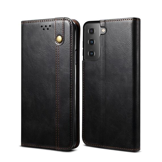 Per Samsung Galaxy S22 5G Semplice cera Crazy Horse Texture orizzontale flip in pelle custodia con slot per schede e supporto (nero)