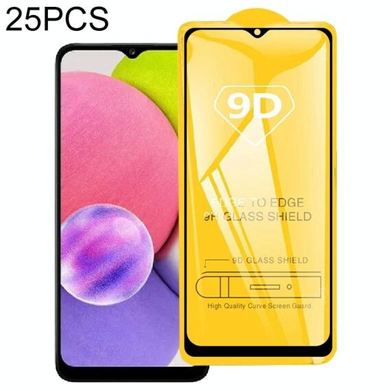 25 PCS 9D Pellicola in vetro temperato a schermo intero per Samsung Galaxy A03