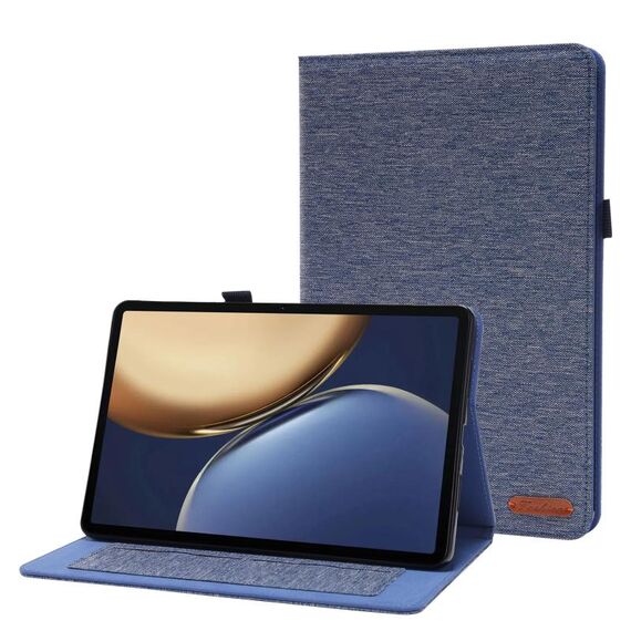 Per l'onore Tablet V7 Pro TPU + Cassa protettiva in pelle PU in tessuto PU con clip per carte nome (blu scuro)
