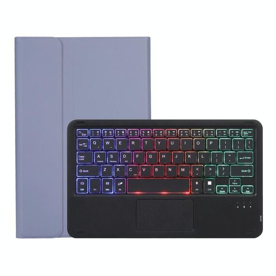AHV7-as Lambskin Texture Tre-Color Retroilluminazione Bluetooth Tablet Tablet Case con touchpad per Honor Tablet V7 Pro (viola)