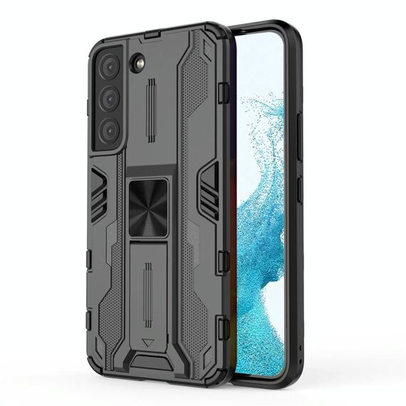 Per Samsung Galaxy S22 5G Supersonic PC + Custodia per cellulare antiurto TPU con supporto (nero)