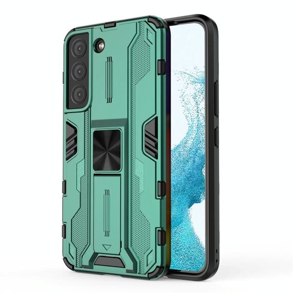 Per Samsung Galaxy S22 5G Supersonic PC + custodia per cellulare antiurto TPU con supporto (verde)