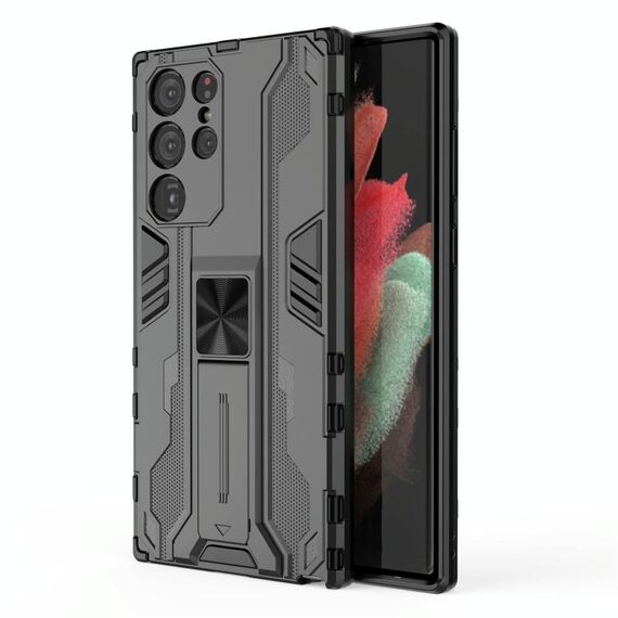 Per Samsung Galaxy S22 Ultra 5G SuperSonic PC + Custodia per cellulare antiurto TPU con supporto (nero)