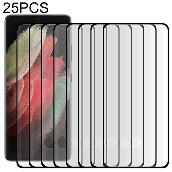 25 PCS Edge Colla 3D Bordo curvo Full schermo in vetro temperato per Samsung Galaxy S22 Ultra 5G (nero)