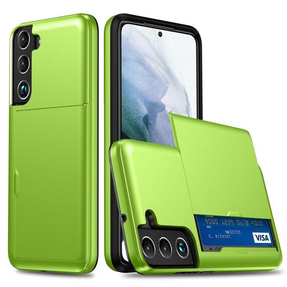 Per Samsung Galaxy S22 + 5G Cassa del telefono dell'armo antiurto con slot per schede (verde)