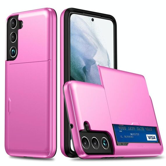 Per Samsung Galaxy S22 + 5G Cassa del telefono di armatura antiurto con slot per schede (Rose Red)