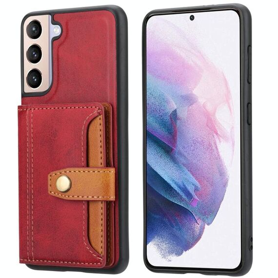Per Samsung Galaxy S22 + 5G Colour di pelle di vitello Colore TPU + Custodia per telefono PU (rosso)