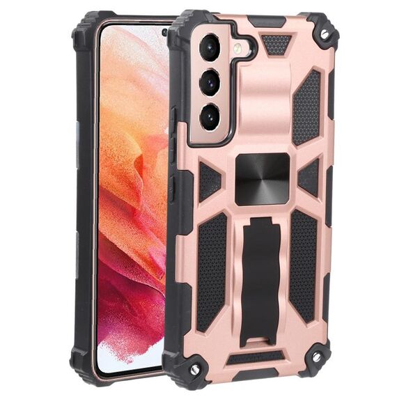 Per Samsung Galaxy S22 5G antiurto TPU + PC Custodia protettiva magnetica con supporto (oro rosa)