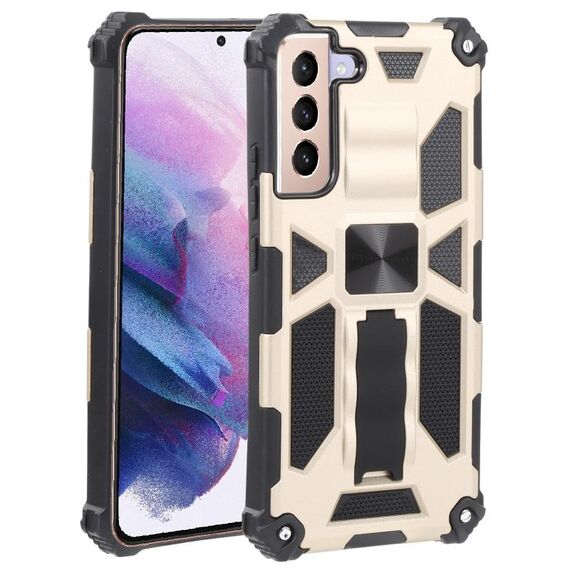 Per Samsung Galaxy S22 + 5G TPU antiurto + custodia protettiva magnetica per PC con supporto (oro)