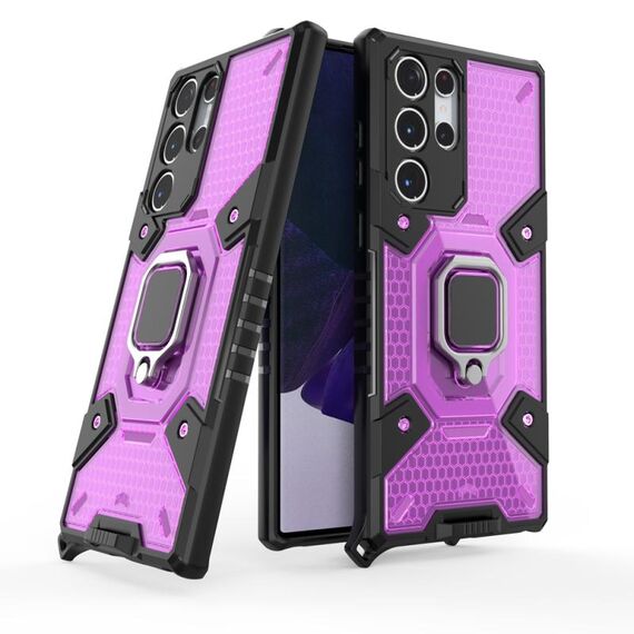 Per Samsung Galaxy S22 Ultra 5G Space PC + Porta anello TPU Cassa del telefono protettiva (viola)
