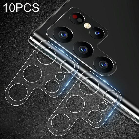 10 pz 0.26mm 9h 2.5D Pellicola in vetro temperato per fotocamera posteriore per Samsung Galaxy S22 Ultra 5G