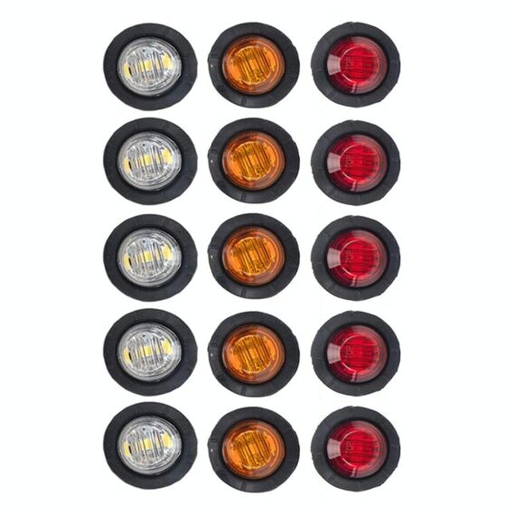 A5015 15 in 1 Rosso + Amber + Lampada da camion di camion bianchi LED LED lampada da marcatura laterale