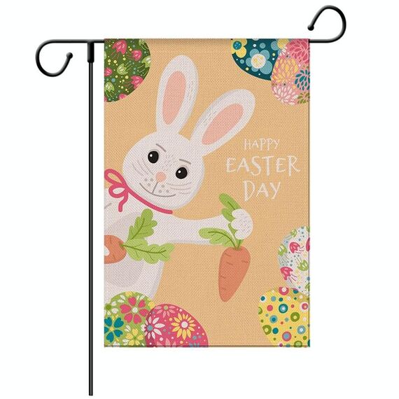 2 pz Biancheria decorativa decorativa di Pasqua forte e durevole Bandiera del giardino (1230-2)