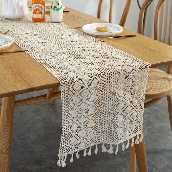 Tovaglia vuota a maglia rustica allargata e cucita, Dimensioni: 30x300cm (Phoenix Double Stitching)