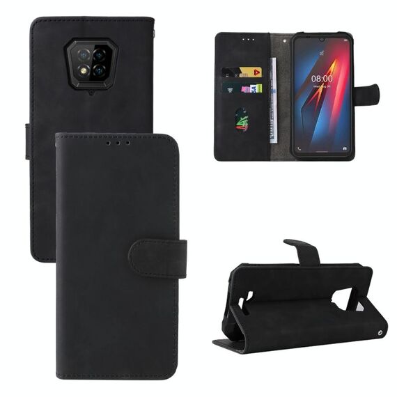 Per Ulefone Armor 8 Skin Feel Magnetic Fibbia in polpaccio Texture in pelle Telefono (nero)