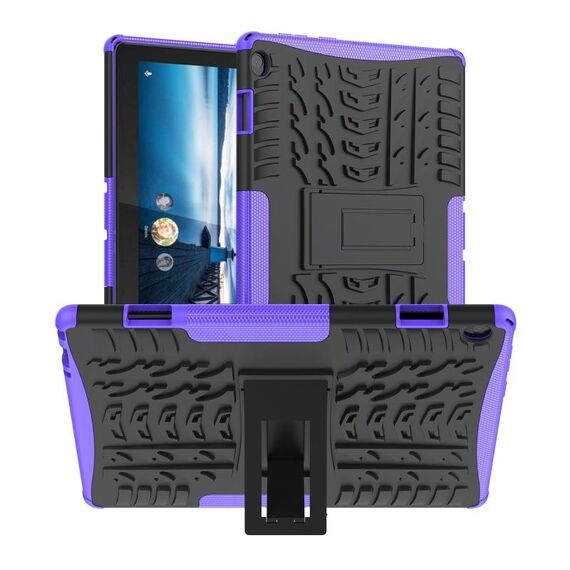 Per Lenovo TAB M10 X605 / X505 Texture pneumatici TPU antiurto TPU + PC Caso protettivo per tablet con supporto (viola)