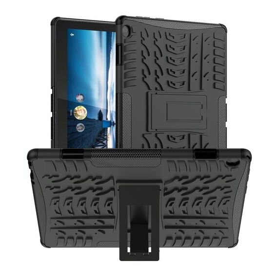 Per Lenovo TAB M10 X605 / X505 Texture pneumatici TPU antiurto TPU + PC Custodia protettiva per tablet con supporto (nero)