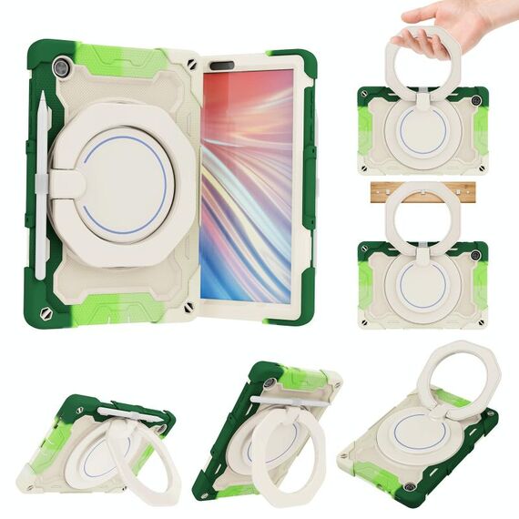 Per Lenovo Tab M10 HD Gen 2 X306 Armatura Colore del contrasto Silicone + PC Tablet Case (Verde colorato)