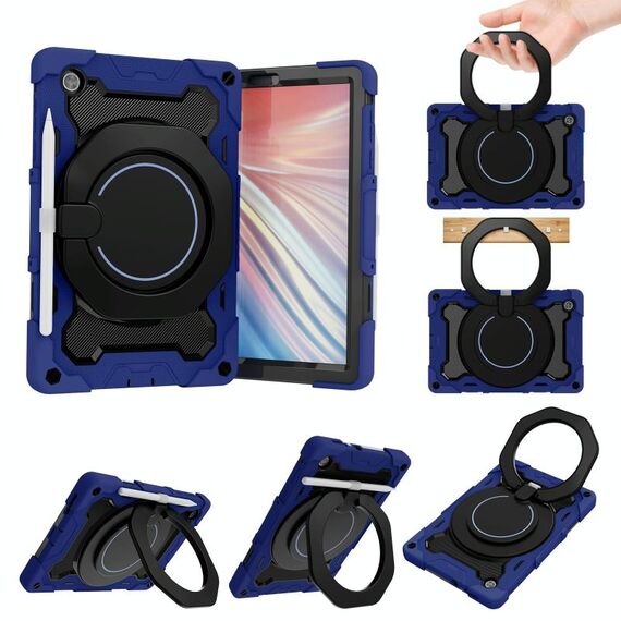 Per Lenovo Tab M10 HD Gen 2 X306 Armatura ARMOR Contrasto Colore Silicone + PC Case Tablet (blu navy)